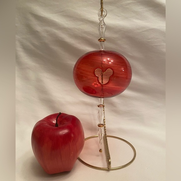 Disney arribas bros Mickey Mouse Red Gold Blown Glass Finial Ornament 8.5" Box - Picture 3 of 15